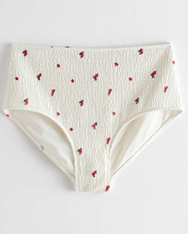 Bikini broekje &Other Stories wit geplooide stof met enkele bloemetjes