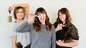 haar knippen / drie kapsters