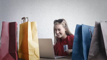 aankopen / vrouw is online aan het shoppen