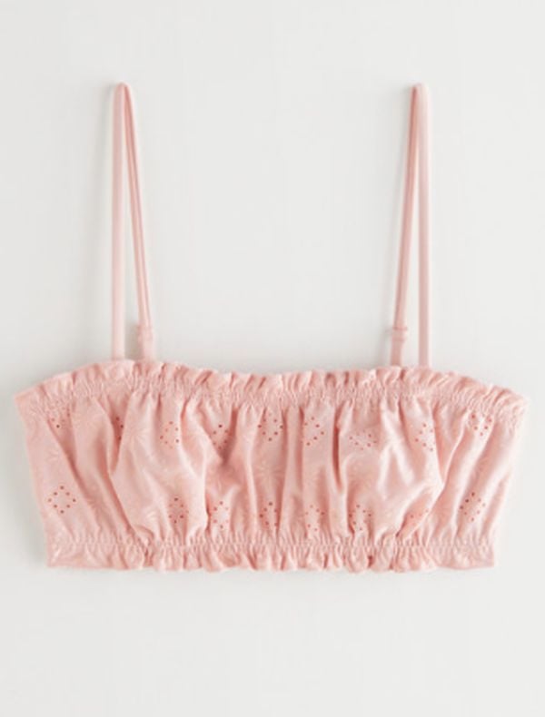 Roze embroided bandeau top &Other Stories